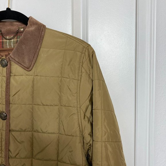 Lauren Ralph Lauren Tan Square Quilted Jacket M - Picture 5 of 14